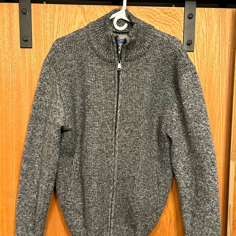 Zip up fleece lined sweater.